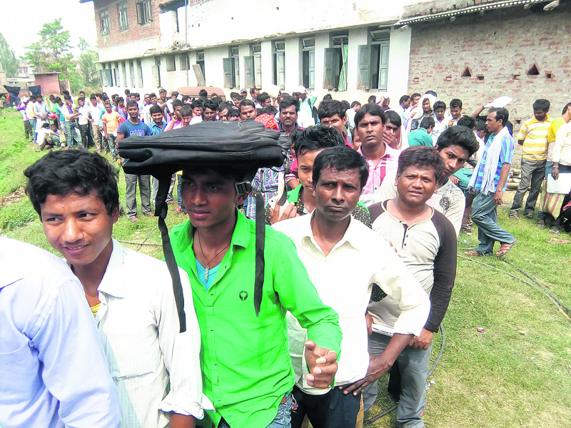 Jobless Madhesi youths eager to sign up as poll security cops